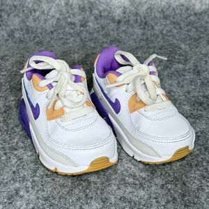 Nike Baby/Toddler Air‎ Max 90 LTR Sneakers in White Action Grape (TD)- Sz 5C